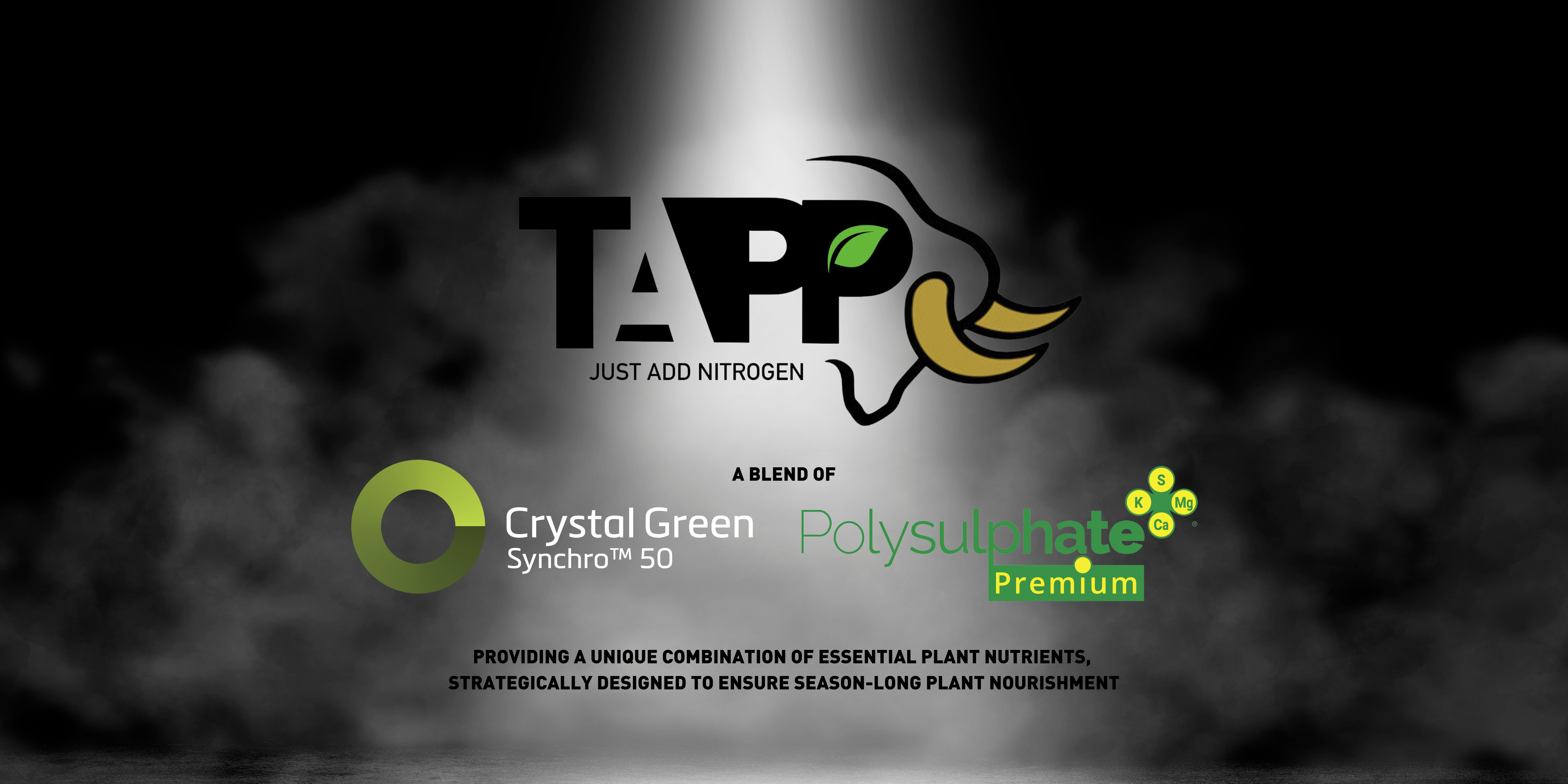 Tapp logo with crystal green synchro logo and polysulphate